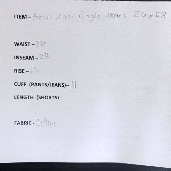 American Eagle Slim Straight Jeans Men's Size 26/28 Dark Wash - Picture 6 of 7